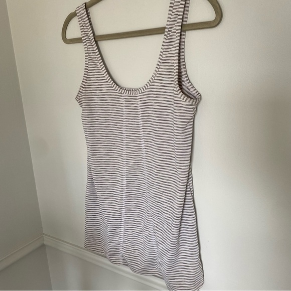 LOLE Striped Scoop Sleeveless Athletic Tank Top White Gray Small - Picture 2 of 6
